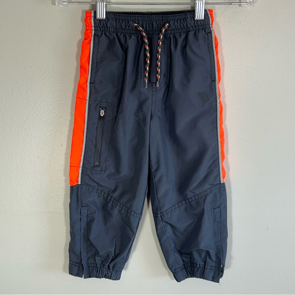 OshKosh B’gosh Boy’s Jogger Pants Mesh-Lined Orange/Gray Size 3T Active Athletic